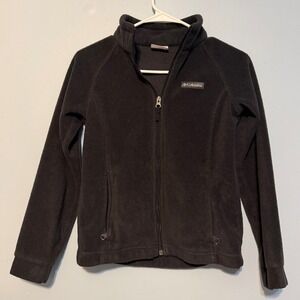 Columbia Kids M 10/12 Benton Springs Full Zip Fleece Jacket Black 1844